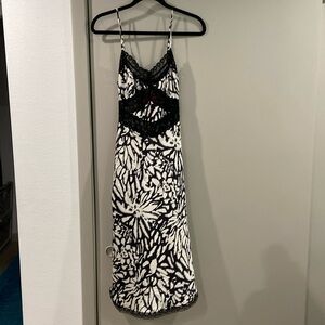 Betsy Johnson Blurred Lines Lace Trim Slip Dress